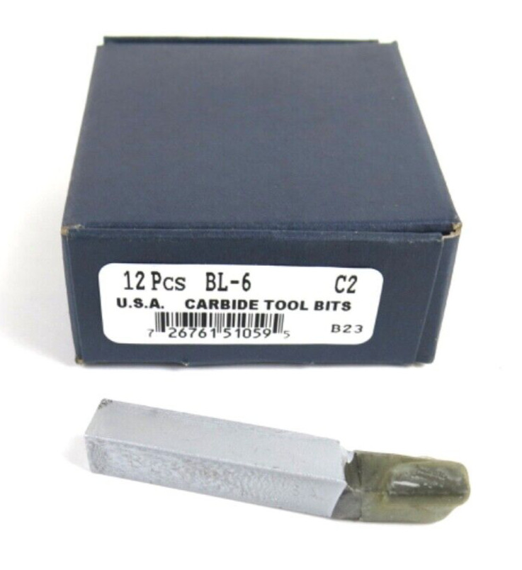 12pcs ACT BL-6 LH C2 Carbide Brazed Lathe Tool Bits 3/8" x 3/8" Shank