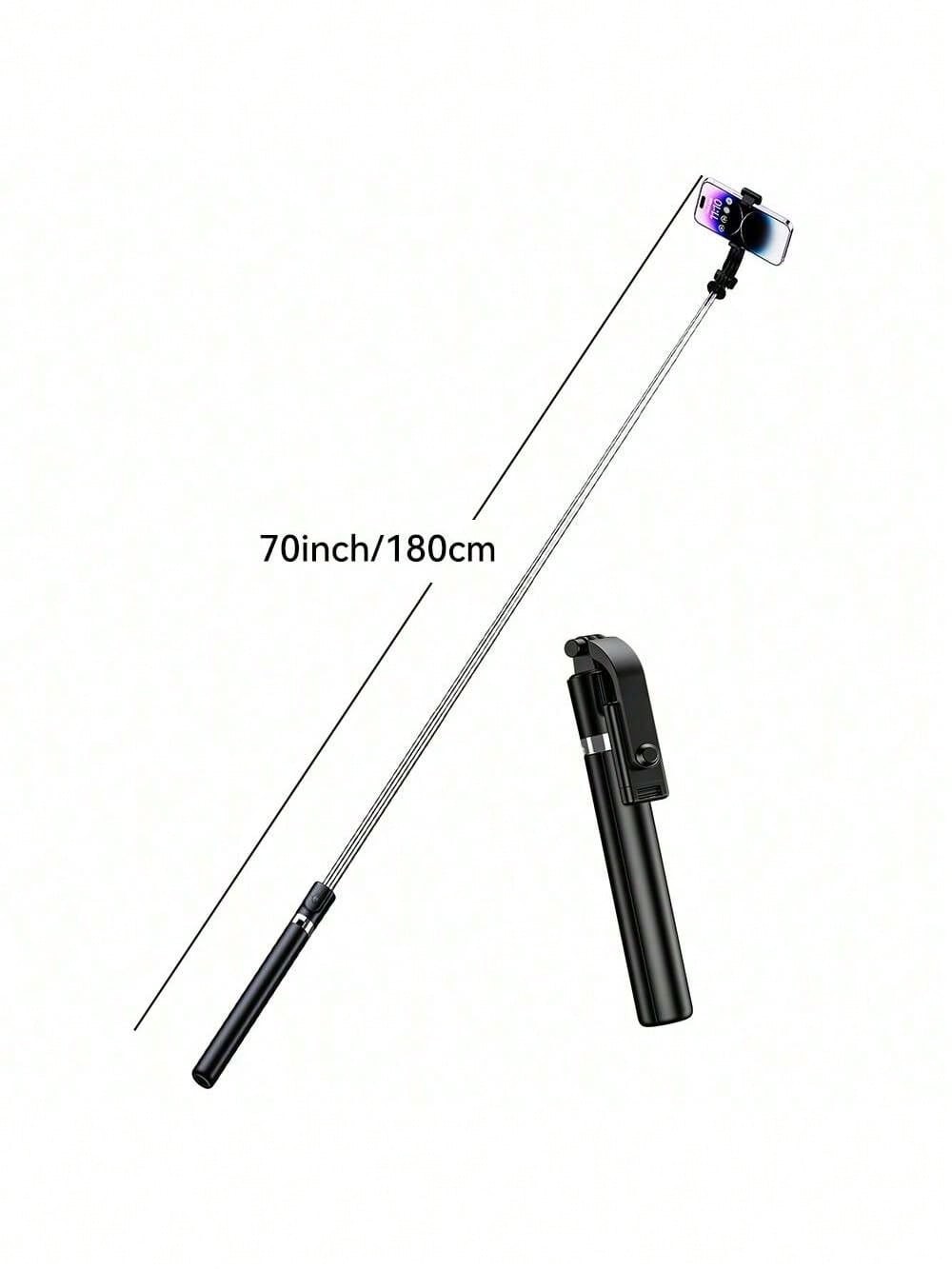 70in Extendable Selfie Stick Tripod w/ Wireless Remote & Fill Light
