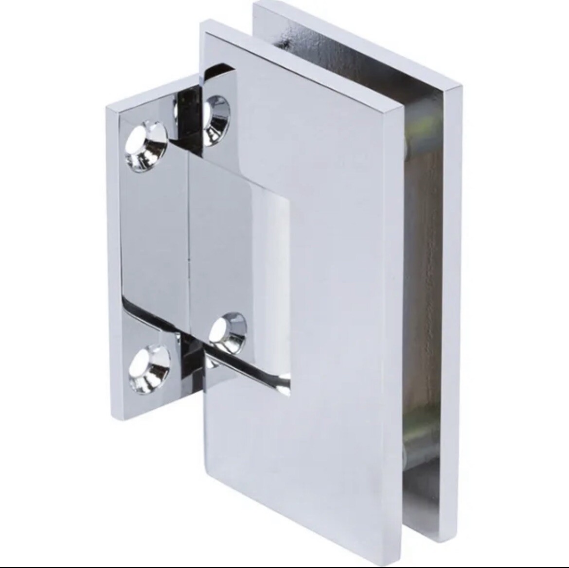 Rockwell HSHDS037SCP Heavyduty Square Corner Shower Hinge Short Backplate Chrome