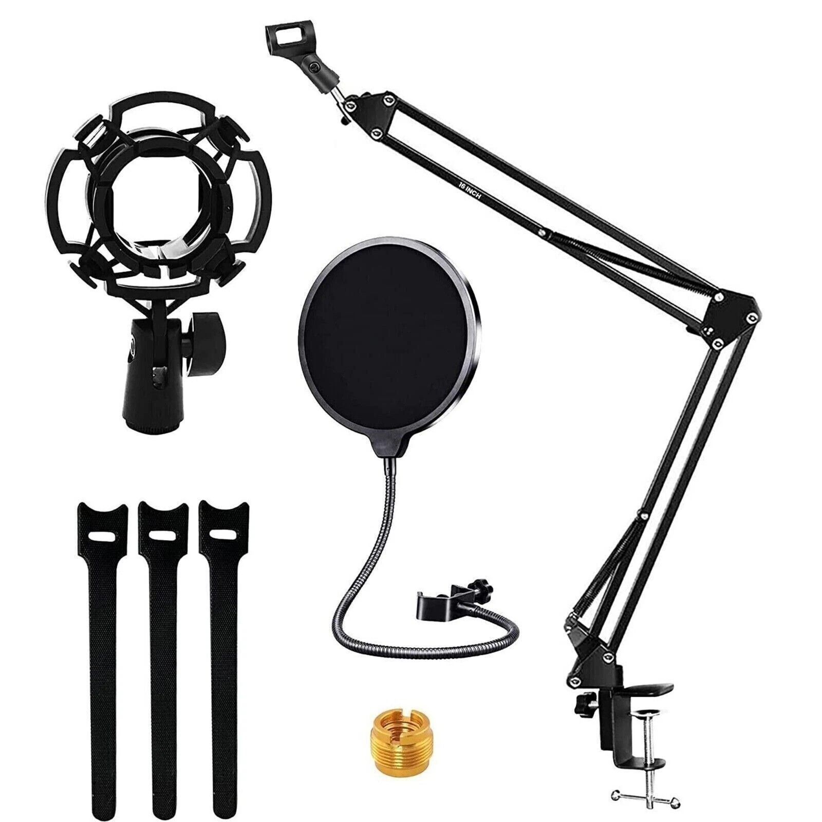 Microphone Mic Stand for Blue Yeti, Quadcast Boom Arm Scissor Desk Pop Filter US