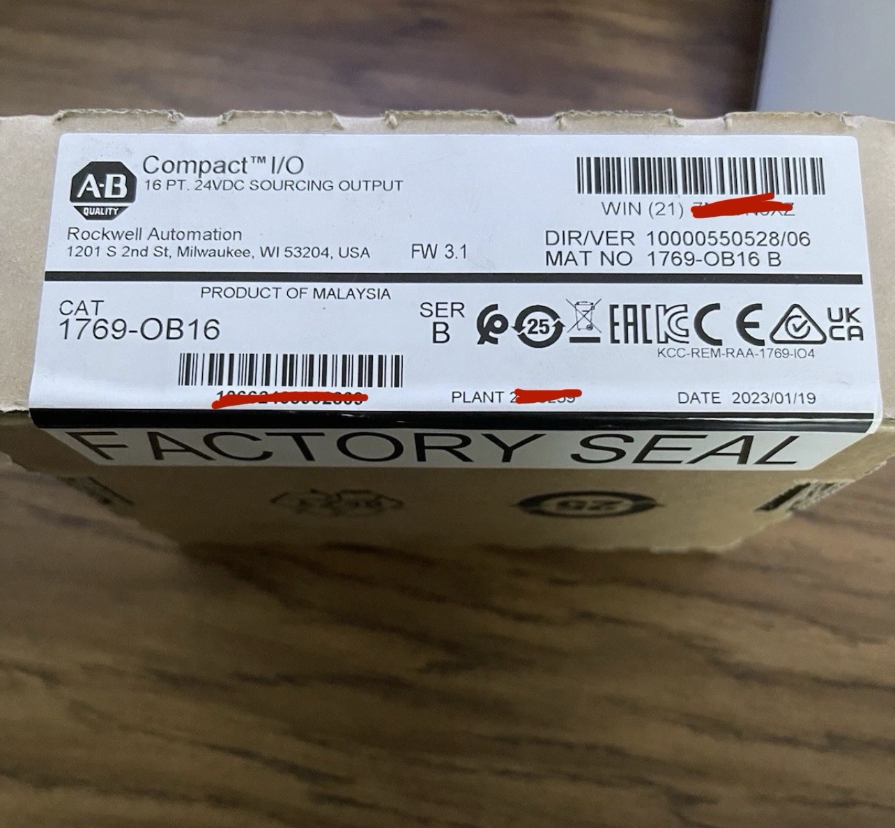 AB 1769-OB16/B CompactLogix 16 Pt 24VDC D/O Module New Factory Sealed