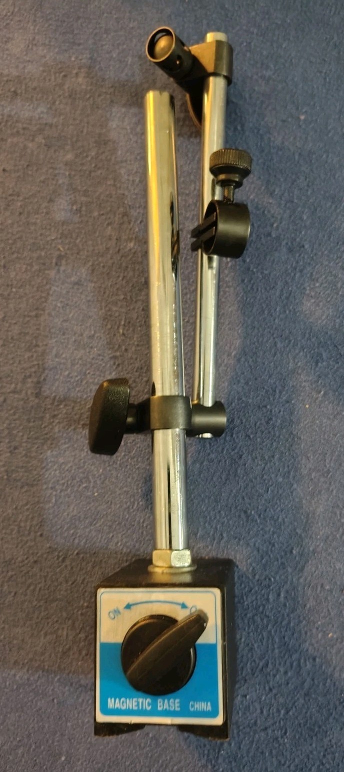 Magnetic Holding Base Dial Indicator Holder Hydraulic Arm. Machinist Tool. Blue