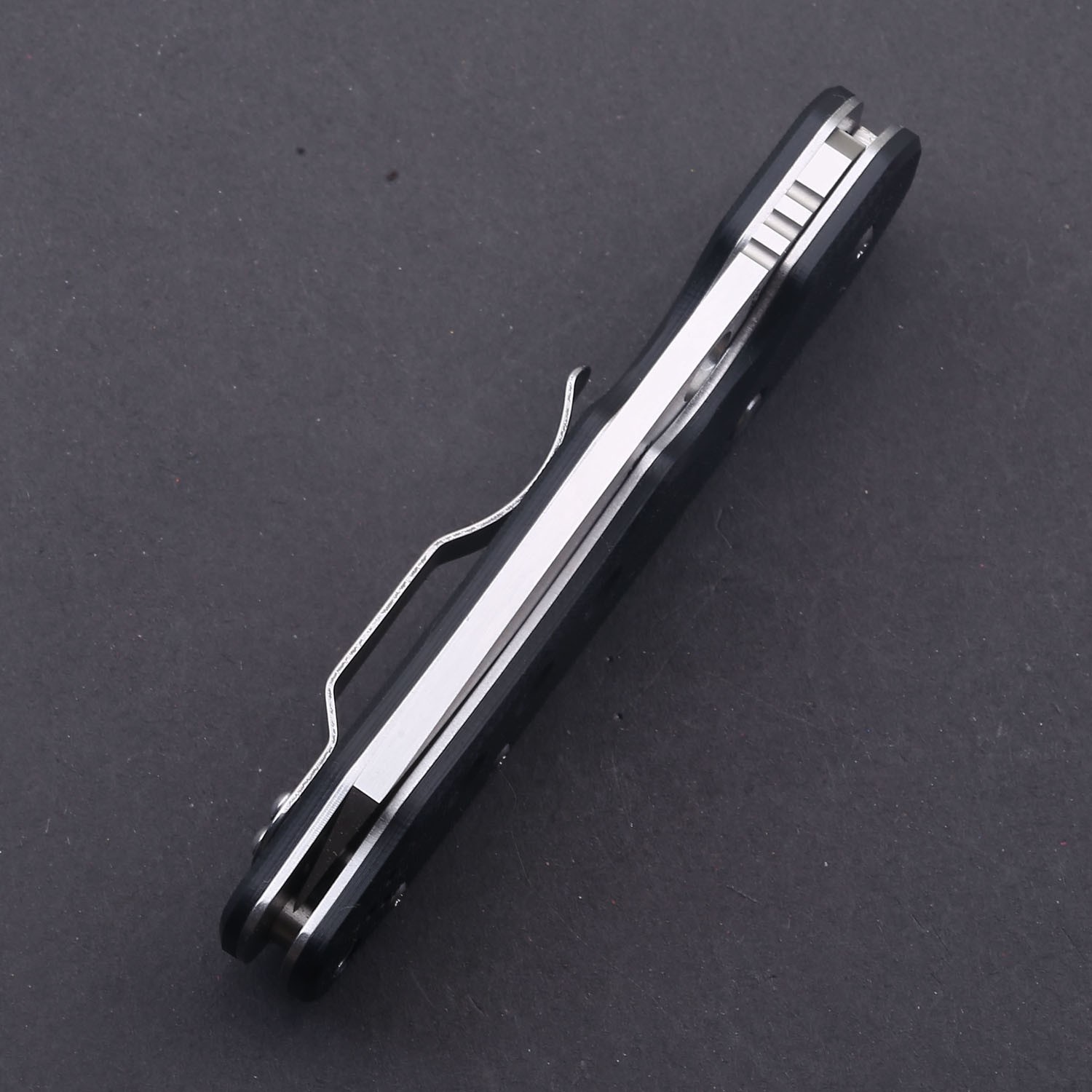 Black G10 Handle Survival Tactical Folding Pocket Knife Bottom Lock Messer Edc