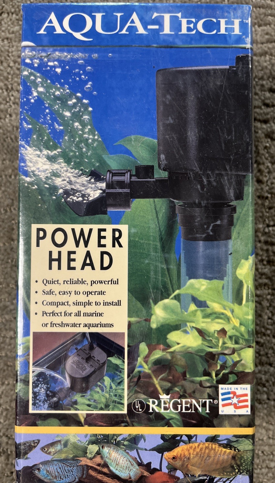 Aqua-Tech Power Head Regent Black Pump for Marine Or Freshwater Aquariums