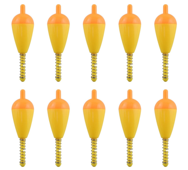10PCS Hard ABS Fishing Float Bobbers Orange for Crappie Panfish Walleyes