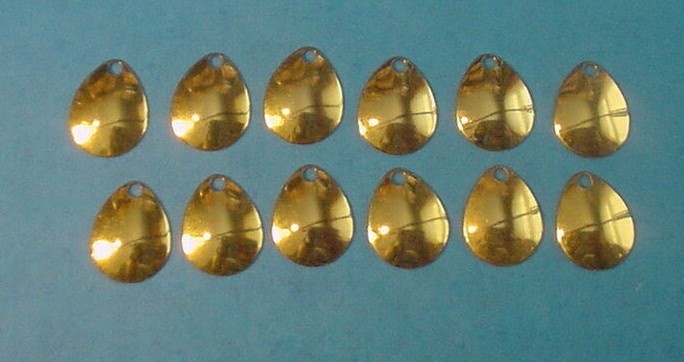 12 Worth Mfg No. 1 1/2 *Aspen Gold Plated #1.5 Colorado Blades 0.758" Long 9A131