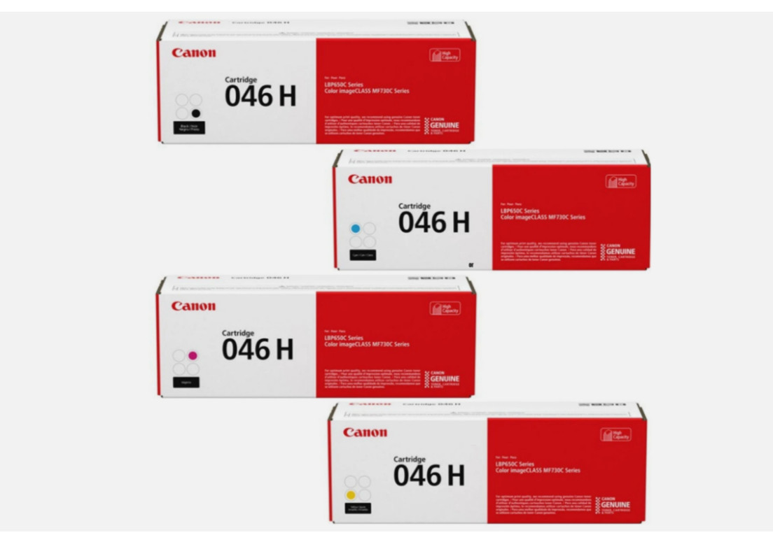 Orginal Canon 046H NEW OEM Toner 4 Colour Set (Black, Cyan, Magenta, Yellow)