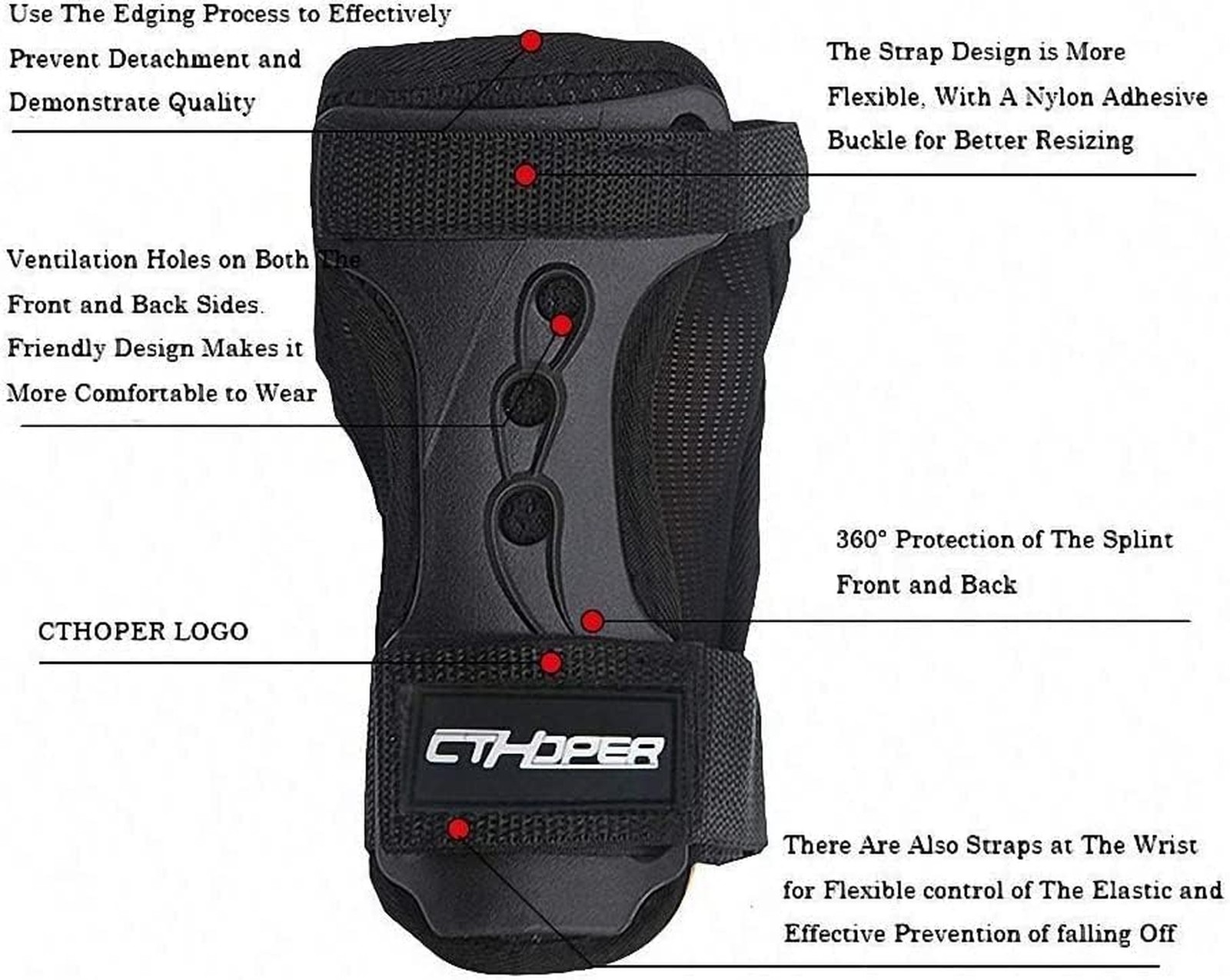Skiing Gloves Roller Skating Wrist Palms Protective Gear Adjustable Gauntlets...