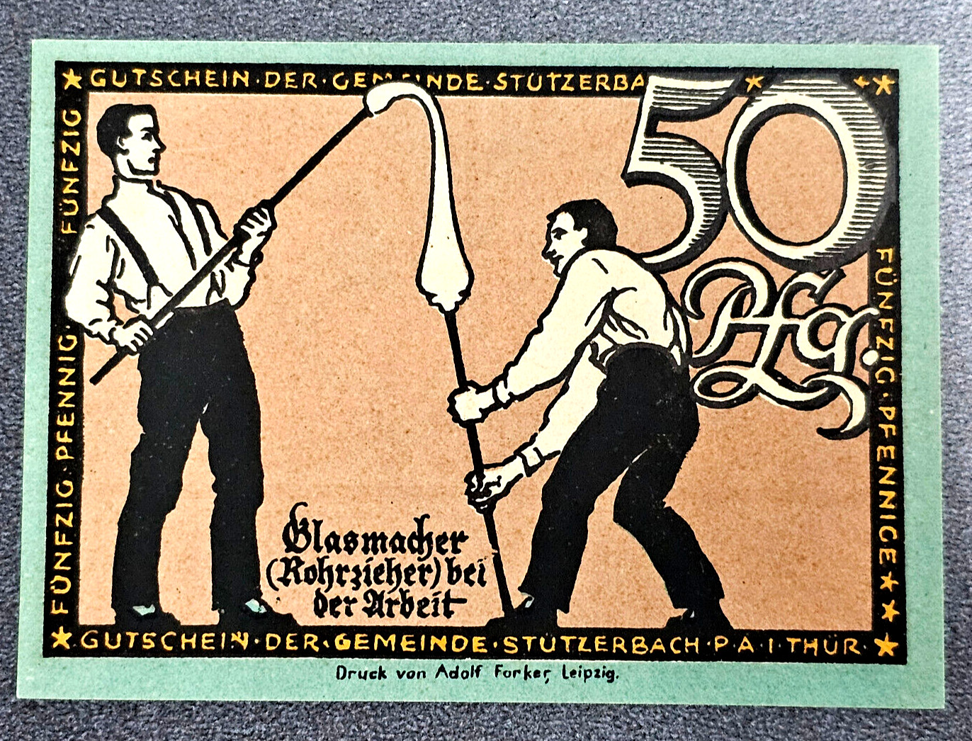 STÜTZERBACH NOTGELD 50 PFENNIG 1920 EMERGENCY MONEY GERMANY BANKNOTE (33851)
