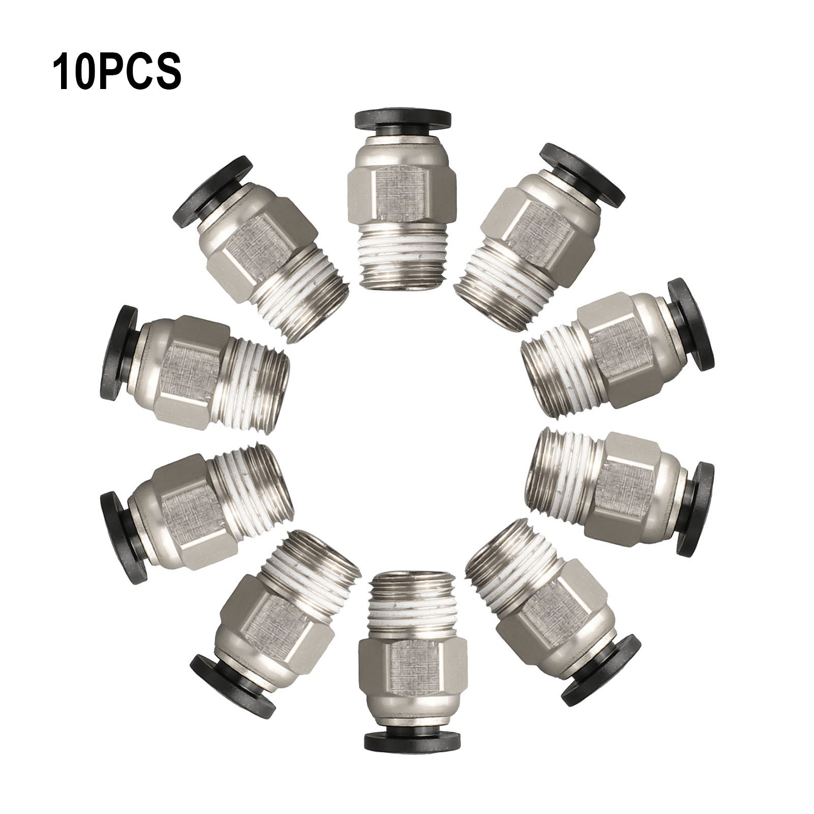 Push Straight Pneumatic Connector Stainless Steel Thread External Fitting