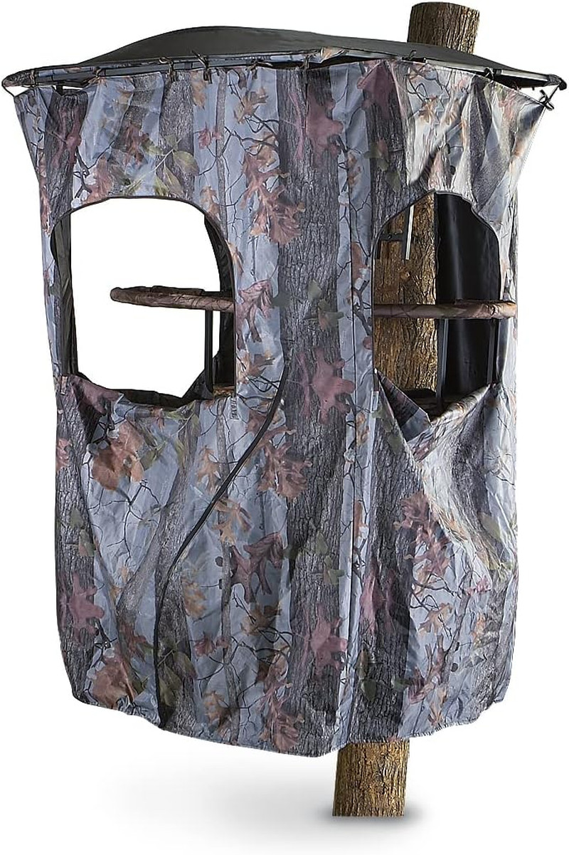 New Universal Tree Stand Blind Kit for Hunting, Elevated Deer Blinds, Camo Tent