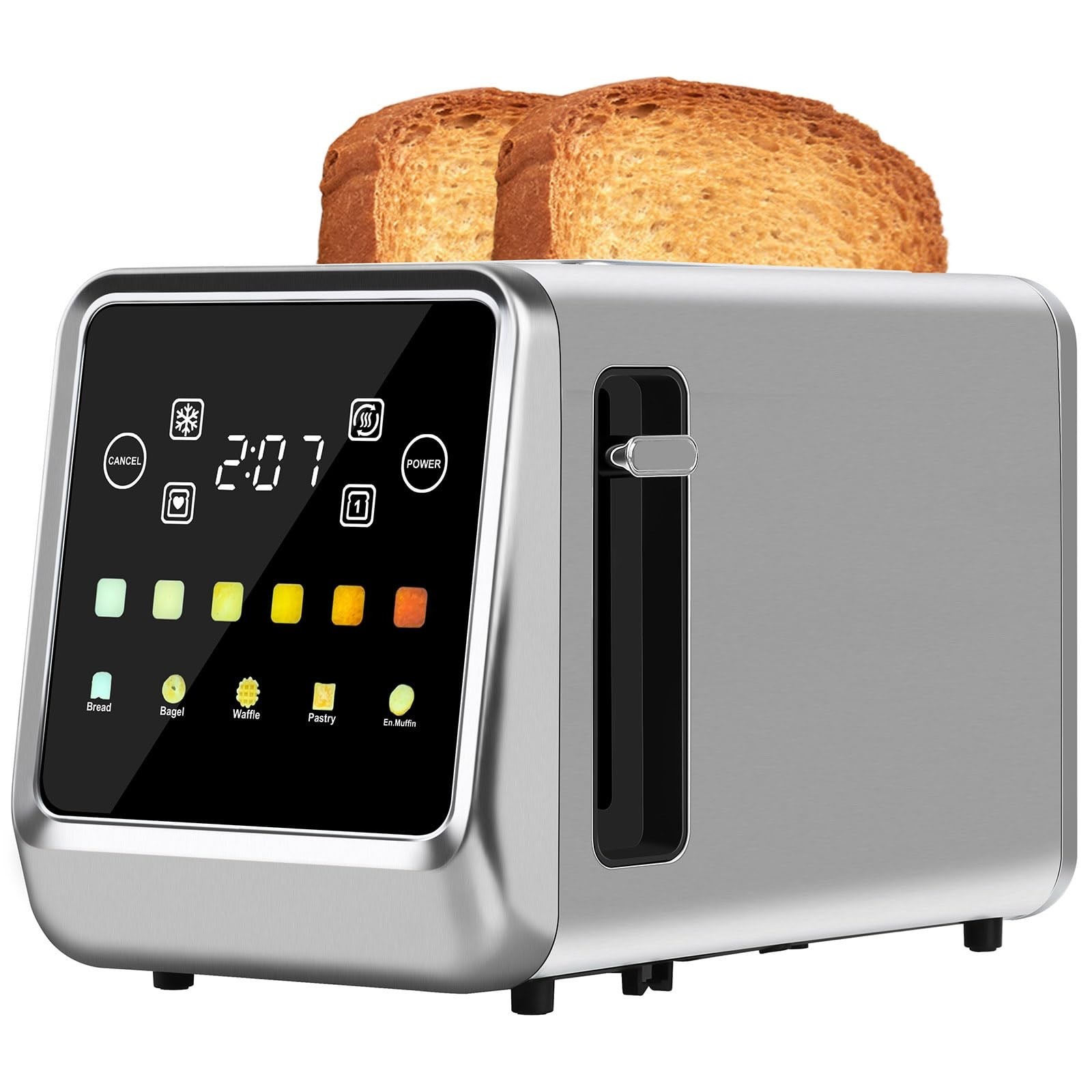 Touch Screen Toaster 2 Slice Bagel Toasters Smart Digital with LCD Display | ...