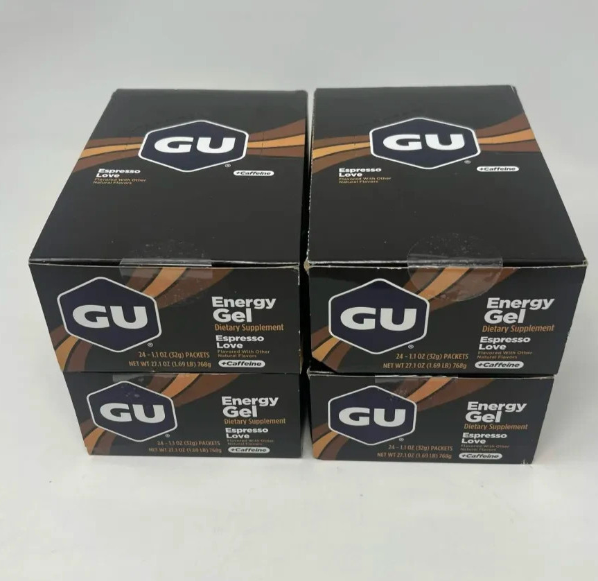 Gu Energy Gels Espresso Love - 32g - **LOT OF 4** TOTAL OF 96 PACKS
