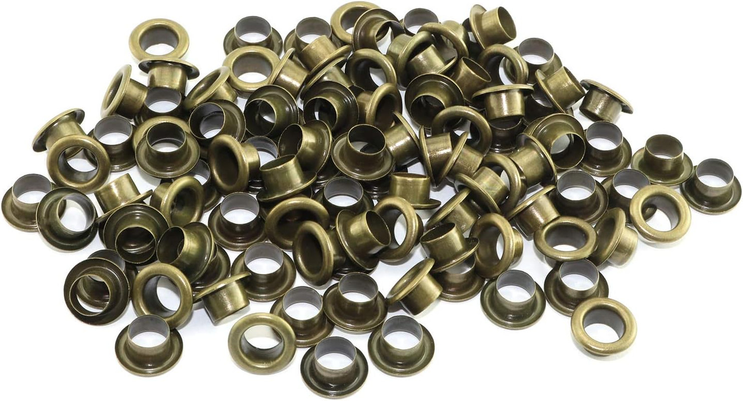 100Pcs 5Mm Bronze Metal Eyelets round Inner Hole Grommets DIY Rivet Leathercraft