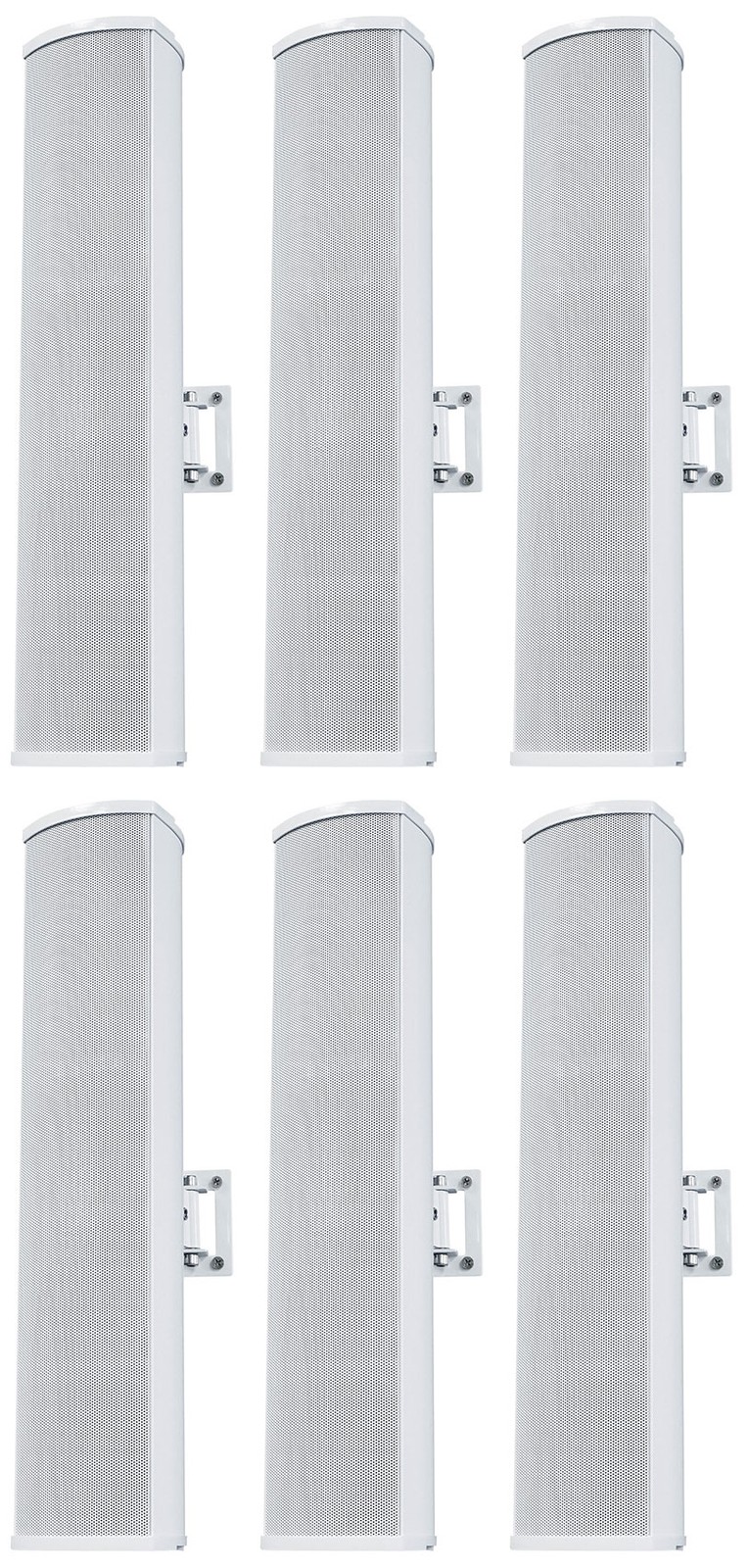 (6) Rockville WET ARRAY 4 White Line Array Speakers For church/School/Auditorium