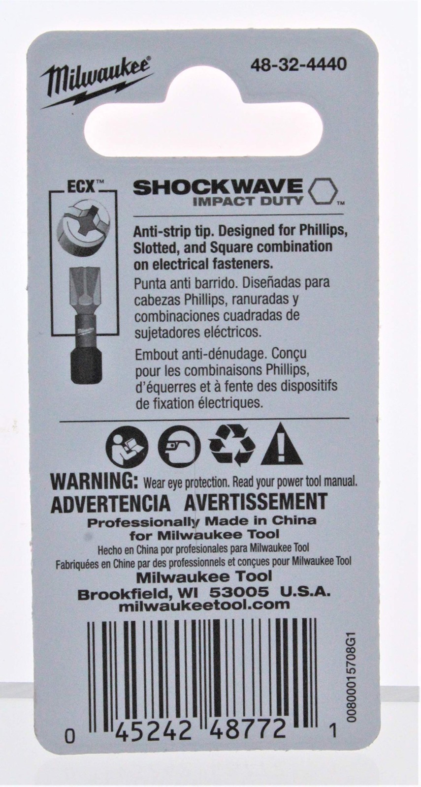 Milwaukee 48-32-4440 Insert Bit 1/4" Hex, 2 Pack