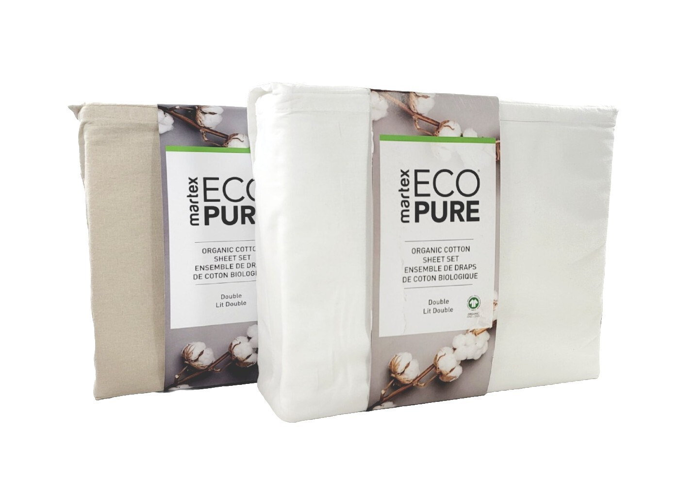 Martex Eco Pure 100% Organic Cotton 4pc Sheet Set FULL Size $70 Color Variety