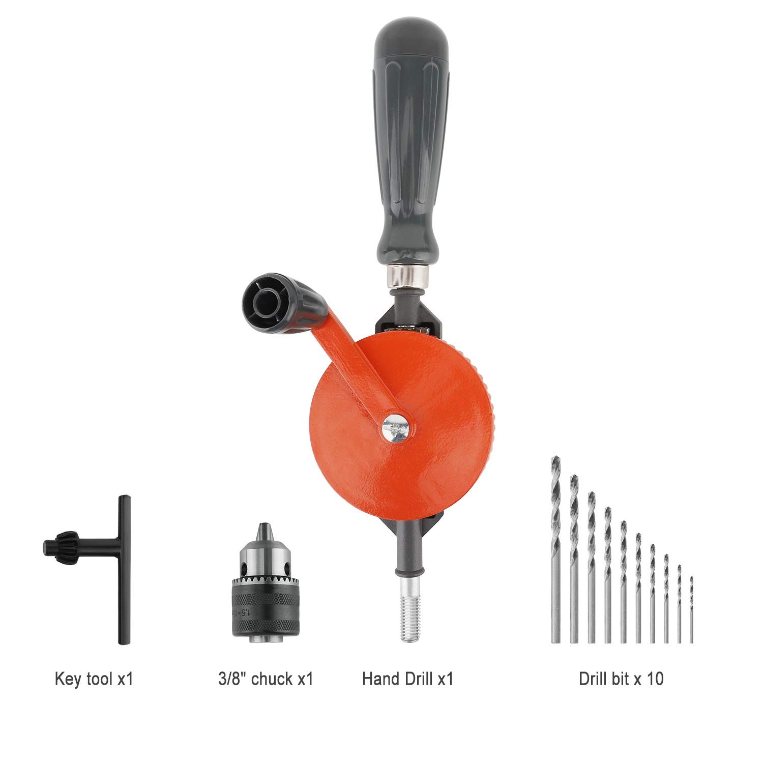 Housolution Hand Drill, Powerful 3/8 inches (1.5-10mm) Capacity