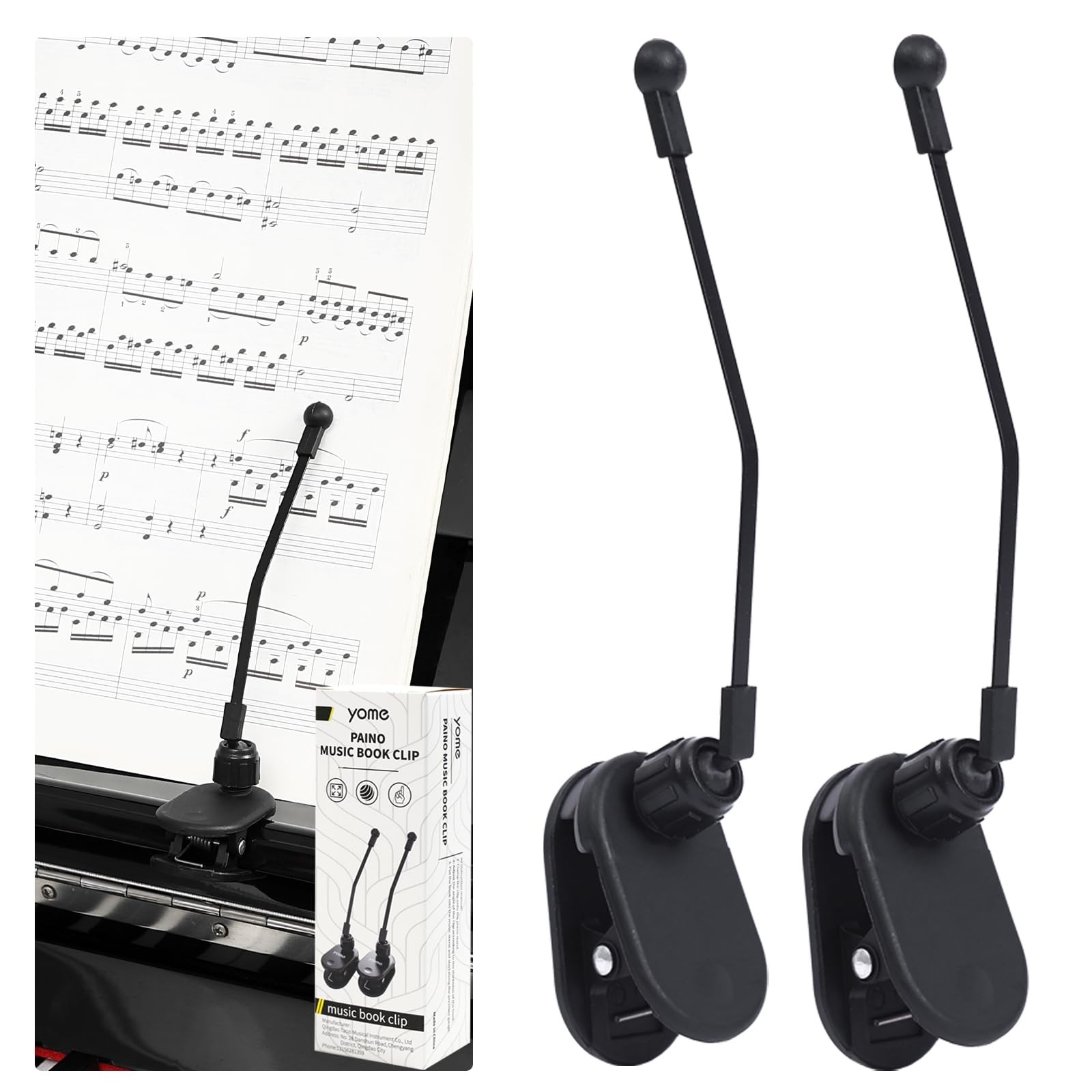 YOMEKASO Durable Piano Music Book Clip - Page Holder for Music Stand, Perfect...