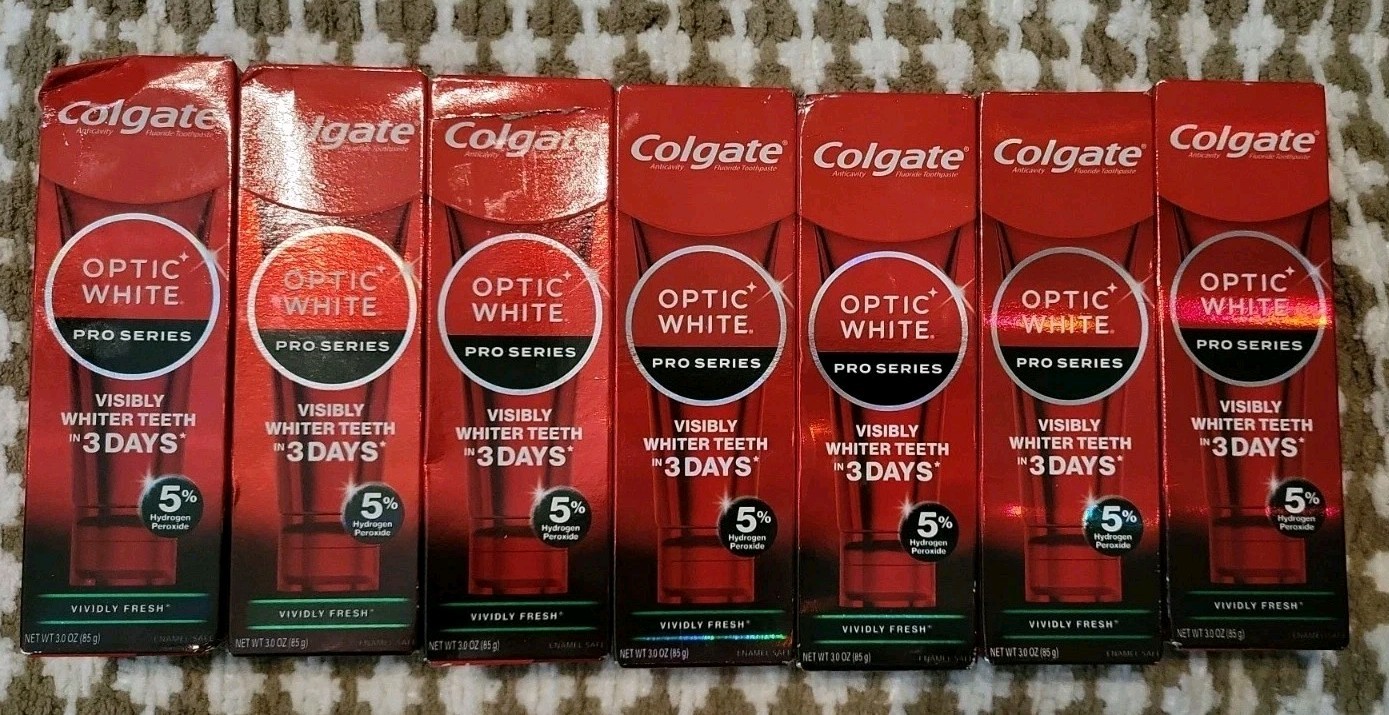 7 Colgate Optic White Pro Series Vividly Fresh Toothpaste 3oz -EXP: 11/26+