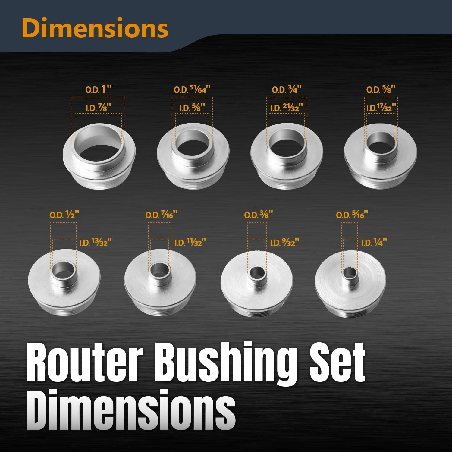 10Pc Router Template Bushing Guide Storage Case Fits Porter Cable Style Router