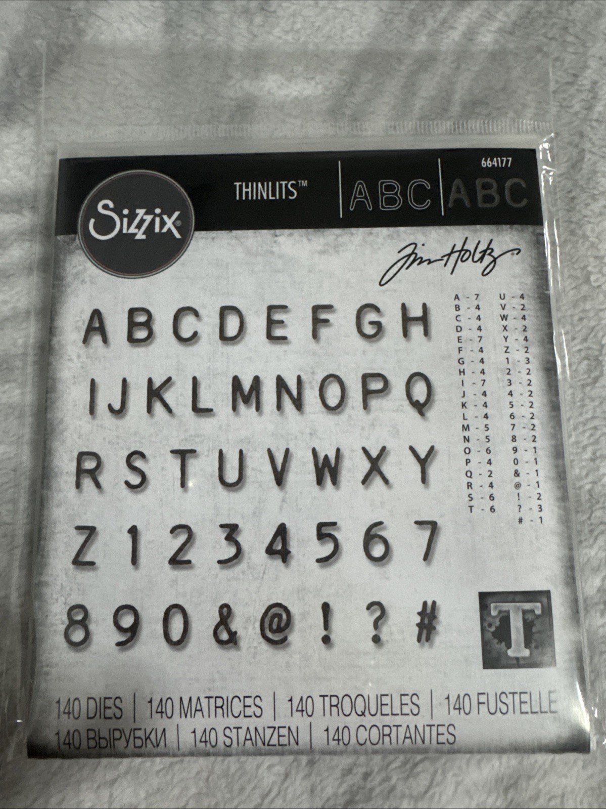 Sizzix Thinlits Dies By Tim Holtz 140/Pkg-Alphanumeric Label 664177 NEW