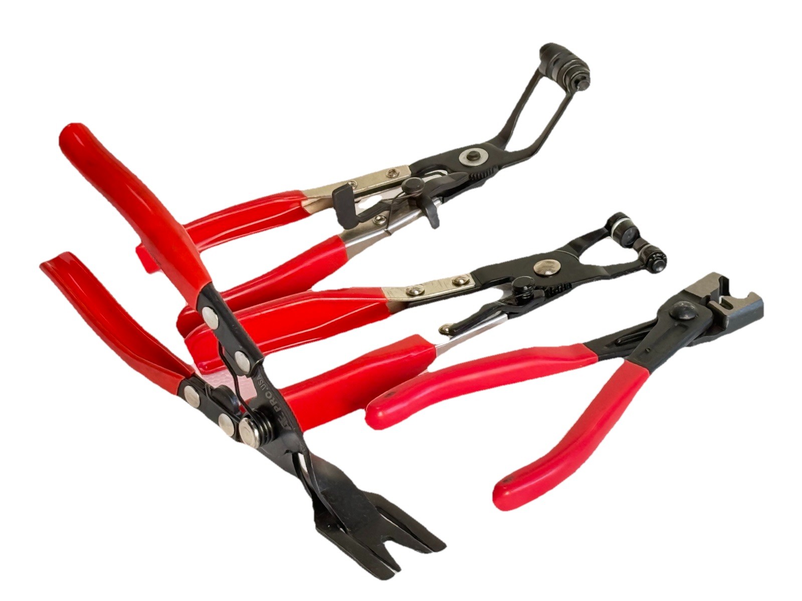4pc Fuel Coolant Hose Clamp Disconnect Lock Pliers & Panel Clip Plier Remova Kit