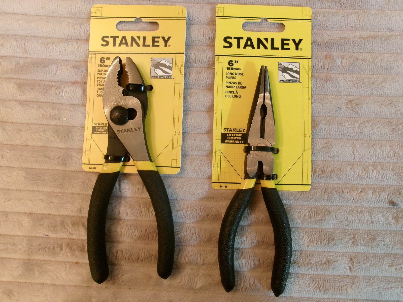STANLEY 6" Long Nose & Slip Joint Pliers FREE SHIPPING