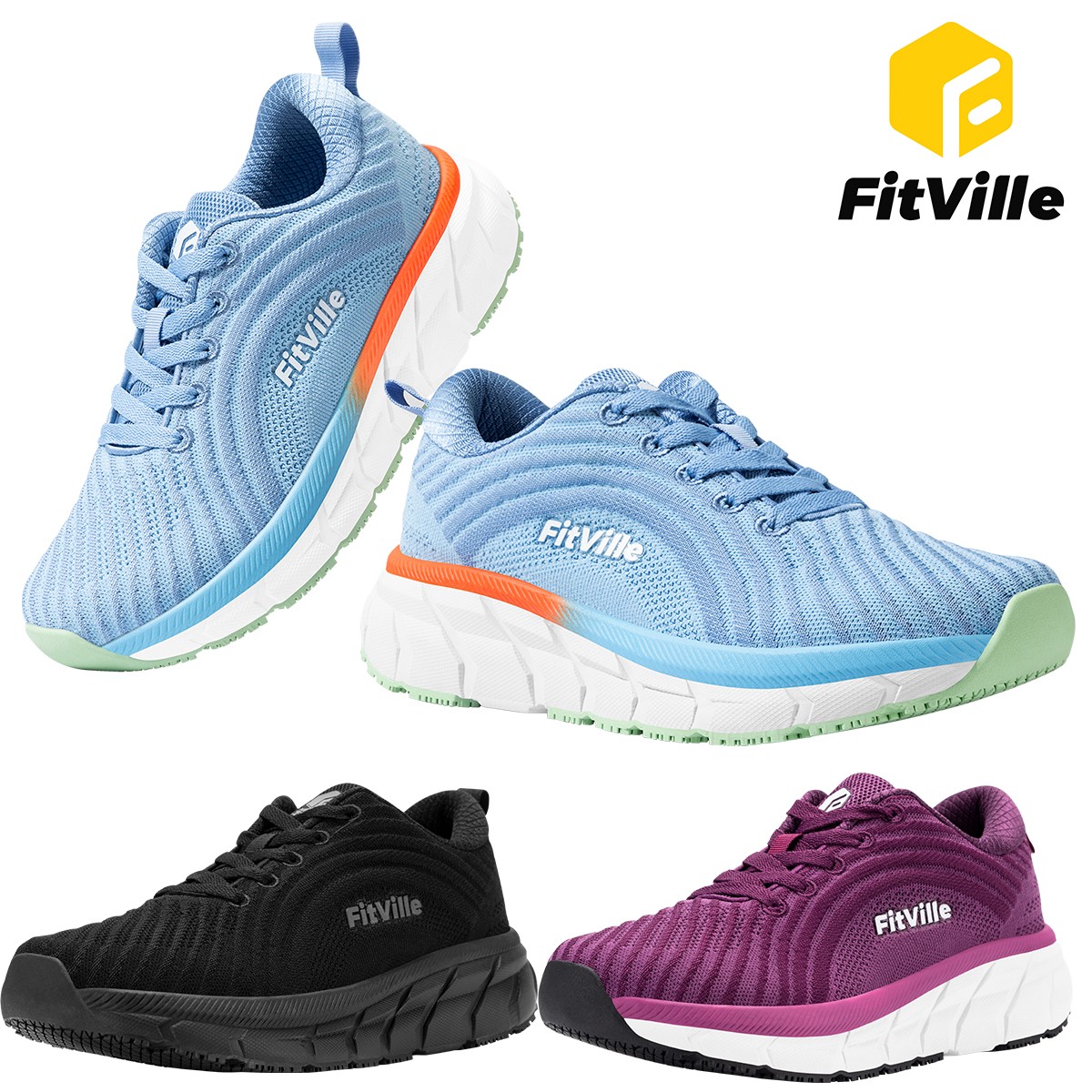 FitVille Women Road Running Shoes Lightweight Cushioned Jogging Athletic Sneaker