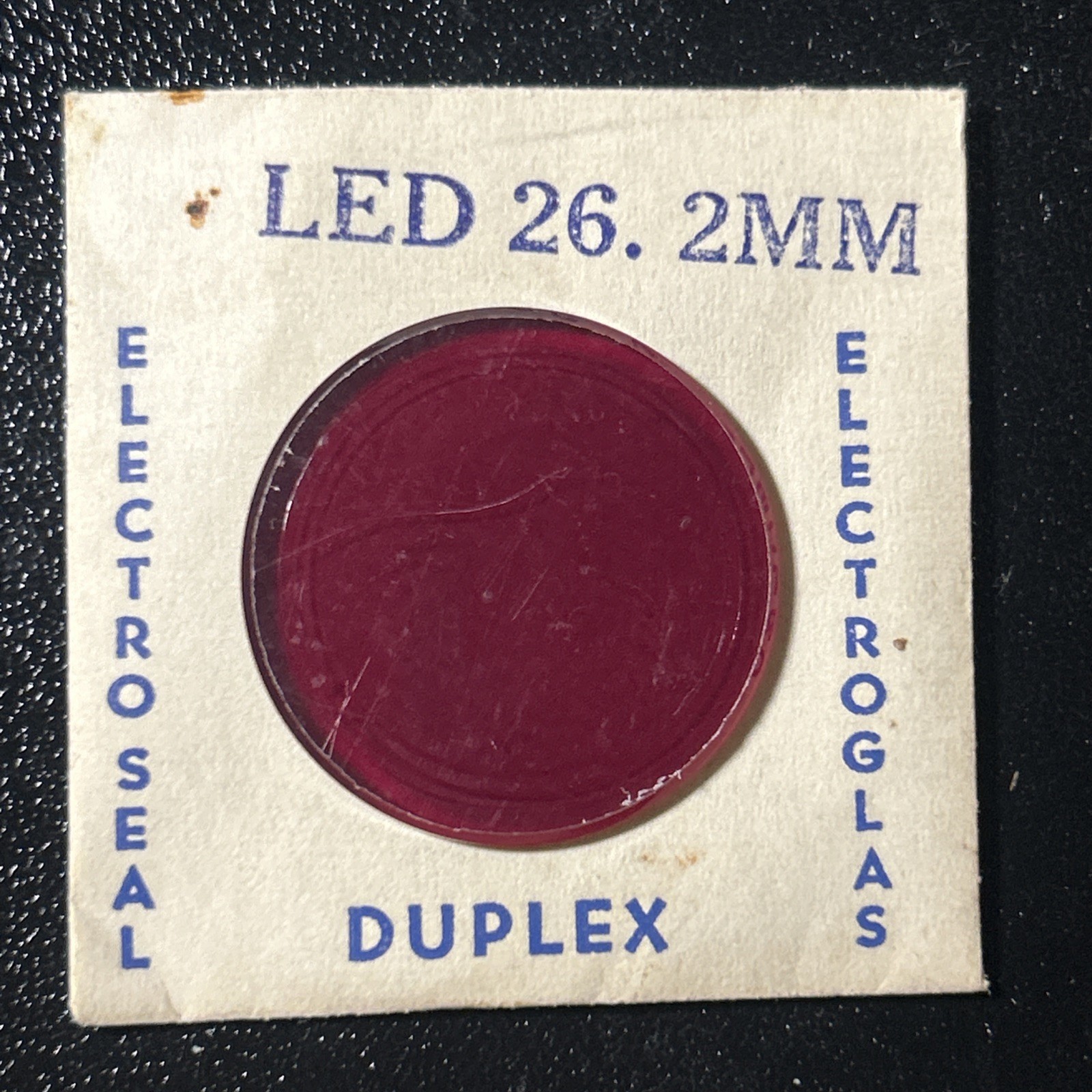 Vintage Glasflex Corp. Electroglas Electroseal LED 26.2MM Red Watch Crystal NOS