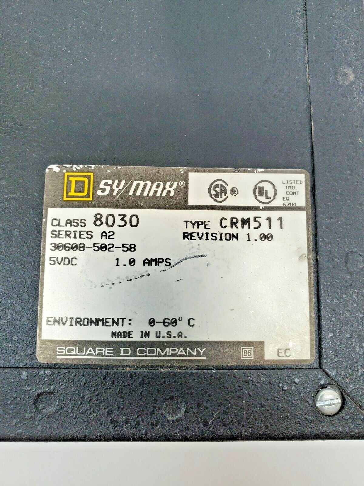SQUARE D SY/MAX NETWORK INTERFACE CLASS 8030 TYPE CRM-511 good