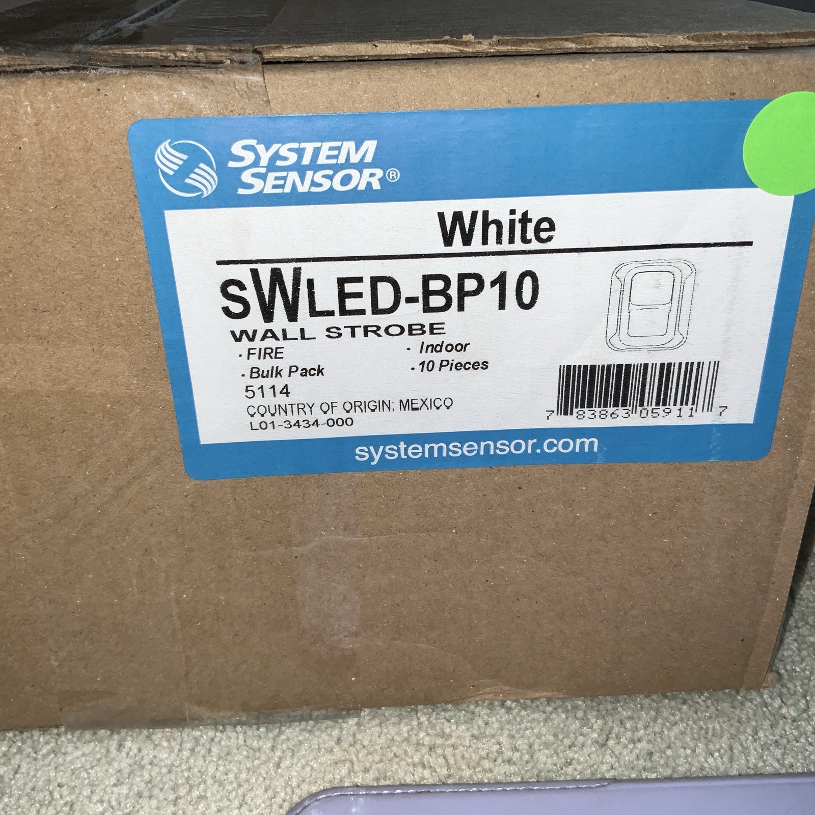 System Sensor SWLED Wall Fire Strobe White Body Clear Lens New In Box 10 PACK