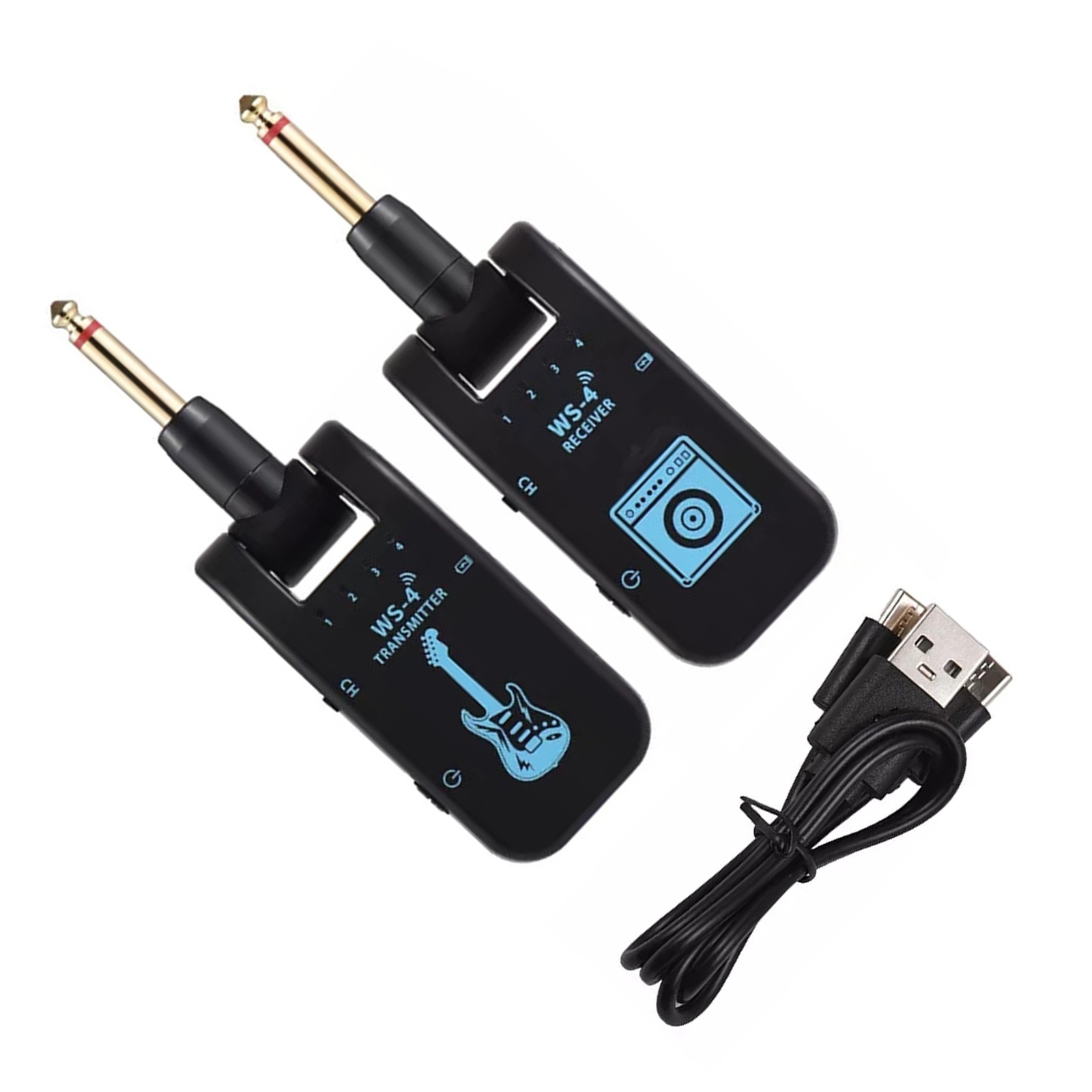 8 Channels 2.4G Wireless Guitar System Rechargeable Transmitter Receiver