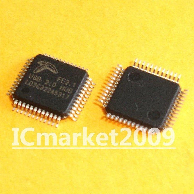 2 PCS FE2.1 LQFP-48 USB 2.0 High Speed 7-Port Hub Controller Chip IC