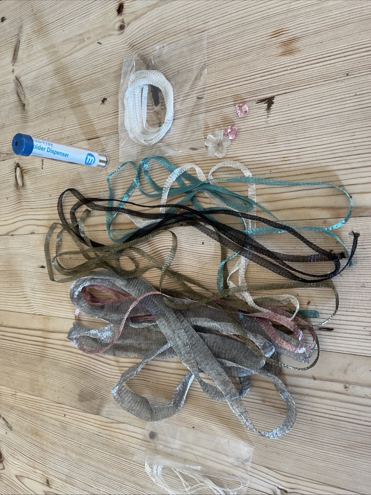 Jewellery Making Bundle: Solder And Dispenser, 8 Unused ‘mesh Strings’ etc