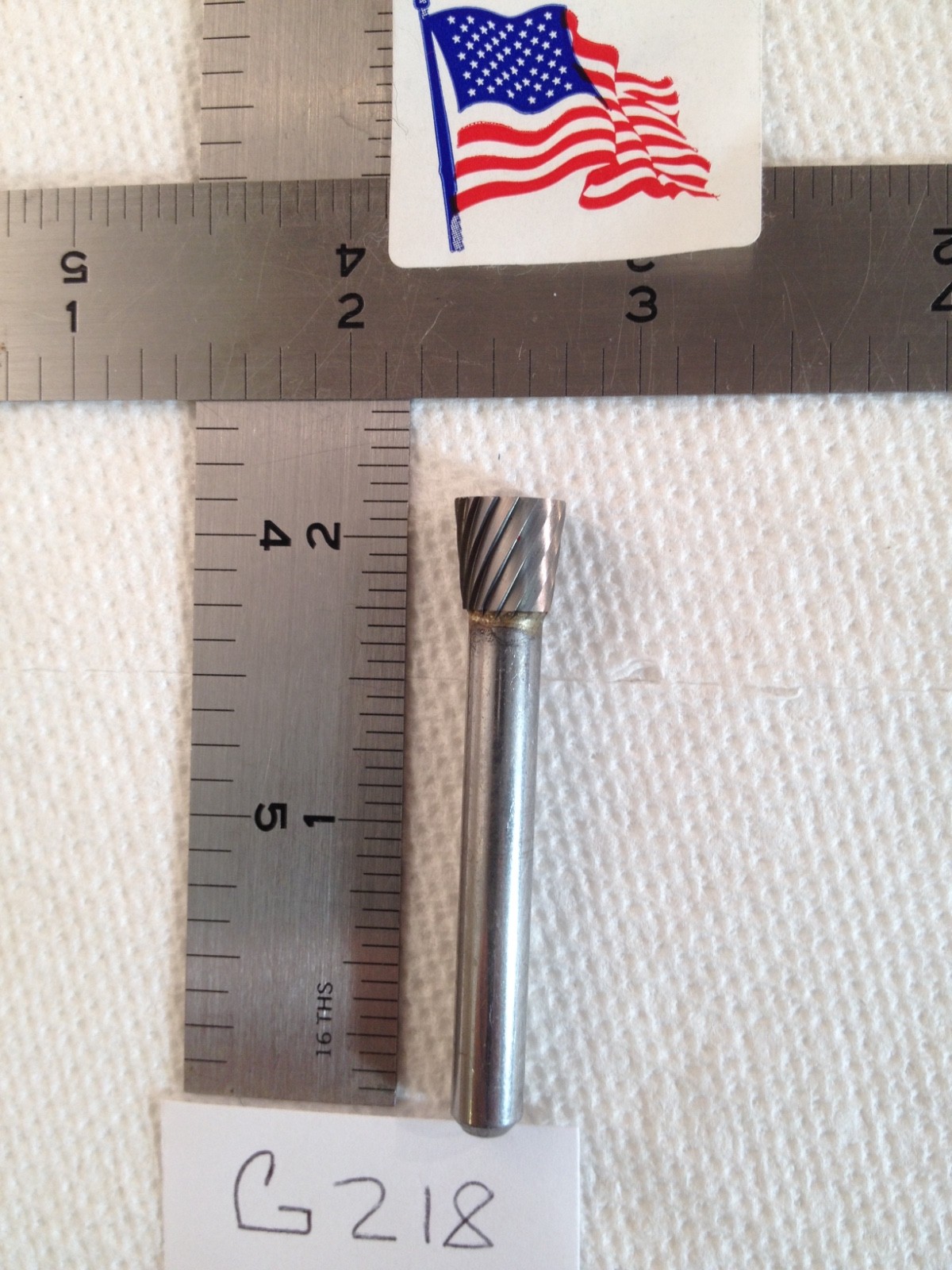 1 NEW FALCON / SGS 1/4" SHANK CARBIDE BURR SN-2 SINGLE CUT. INVERTED CONE (G218)