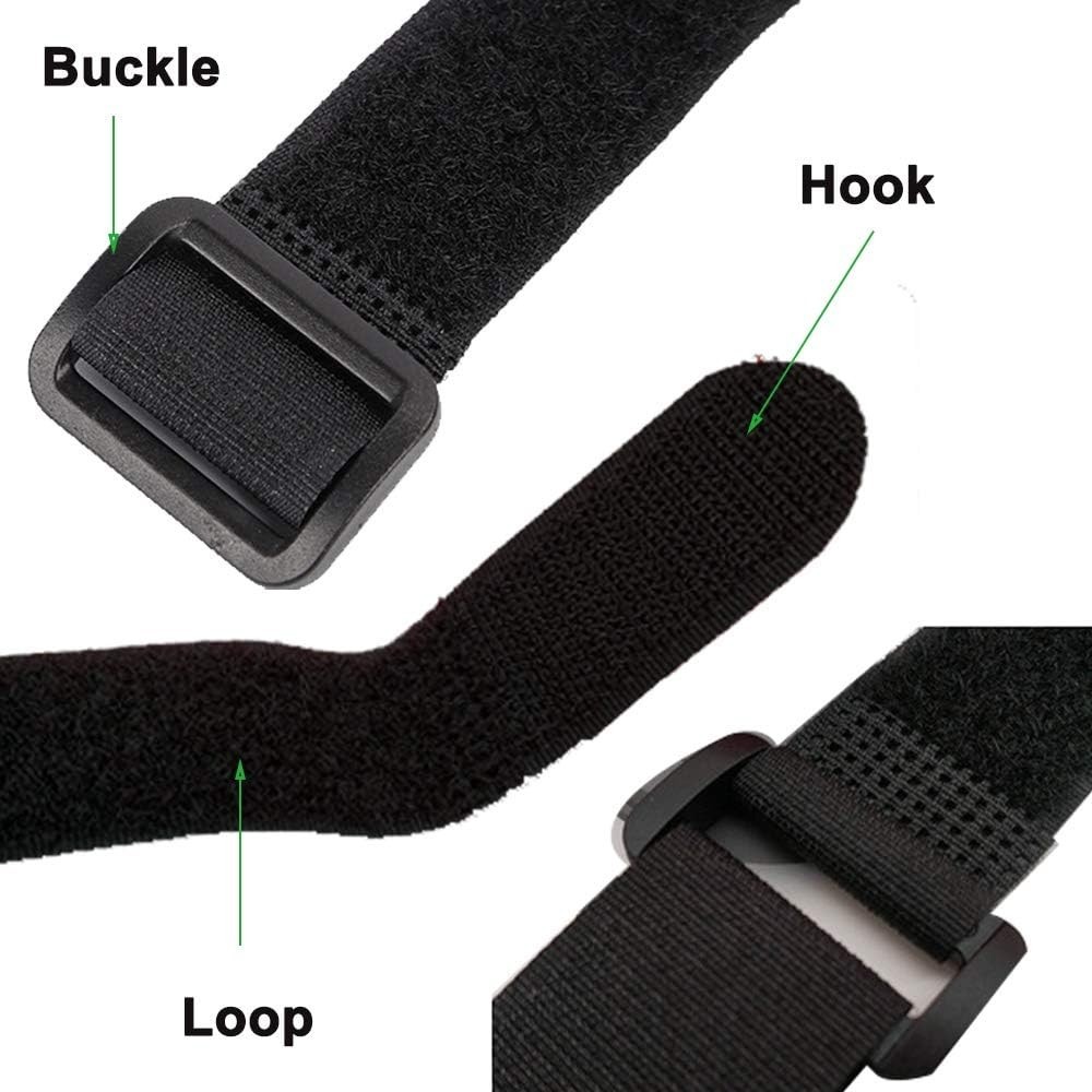 HUAPX Fastening Hook and Loop Cable Straps,10Pack Black 1" x 16",