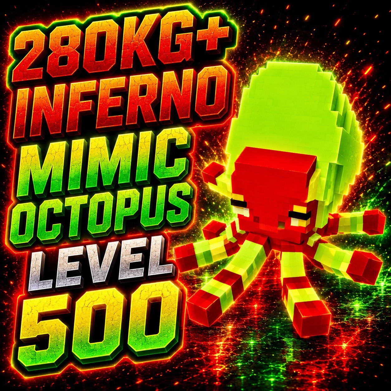 280kg+ INFERNO 15 SECOND MIMIC OCTOPUS 🐙 LEVEL 500 Grow 🪴 A Garden