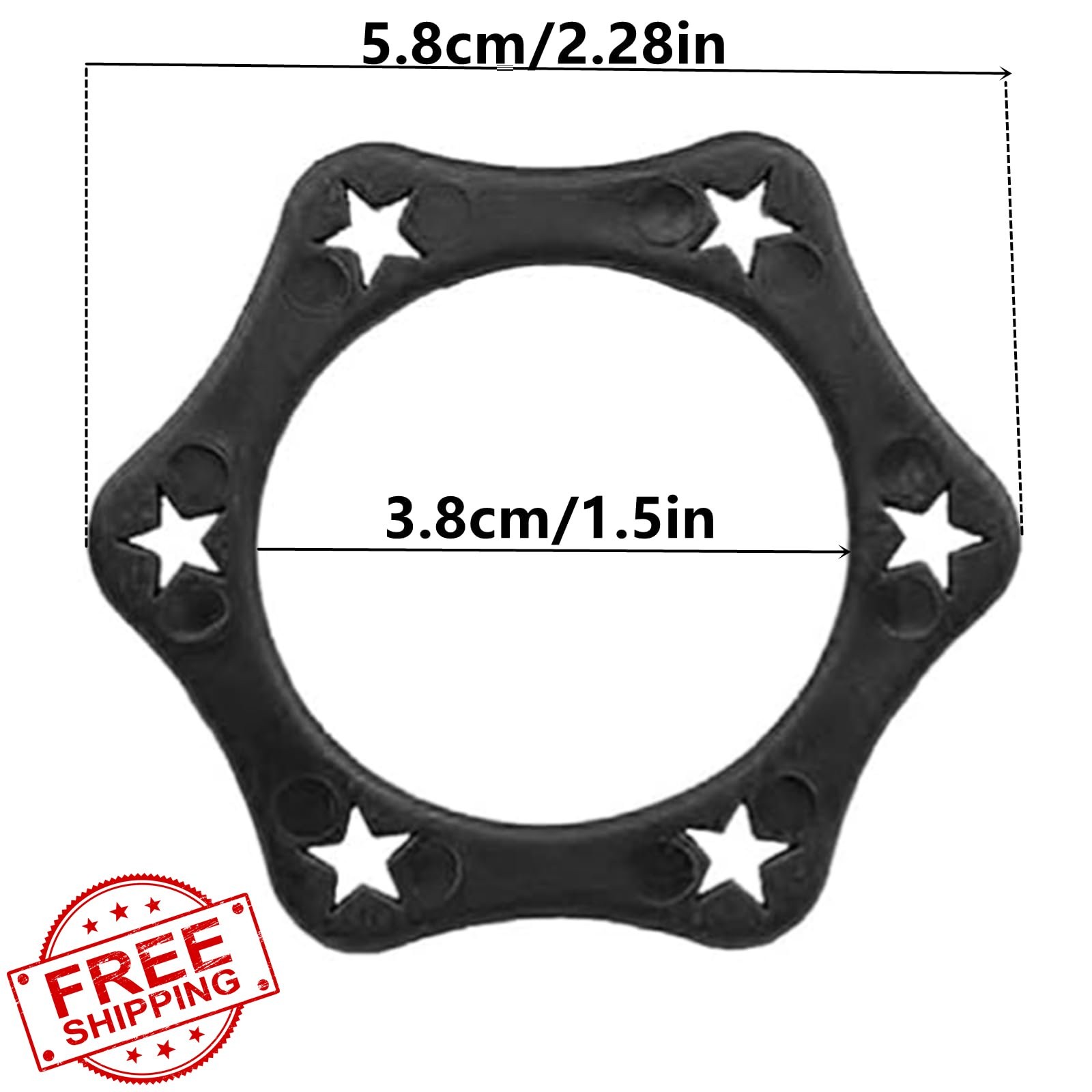 6 Pcs Anti-Roll Device Black Ring for Handheld Microphones 38mm