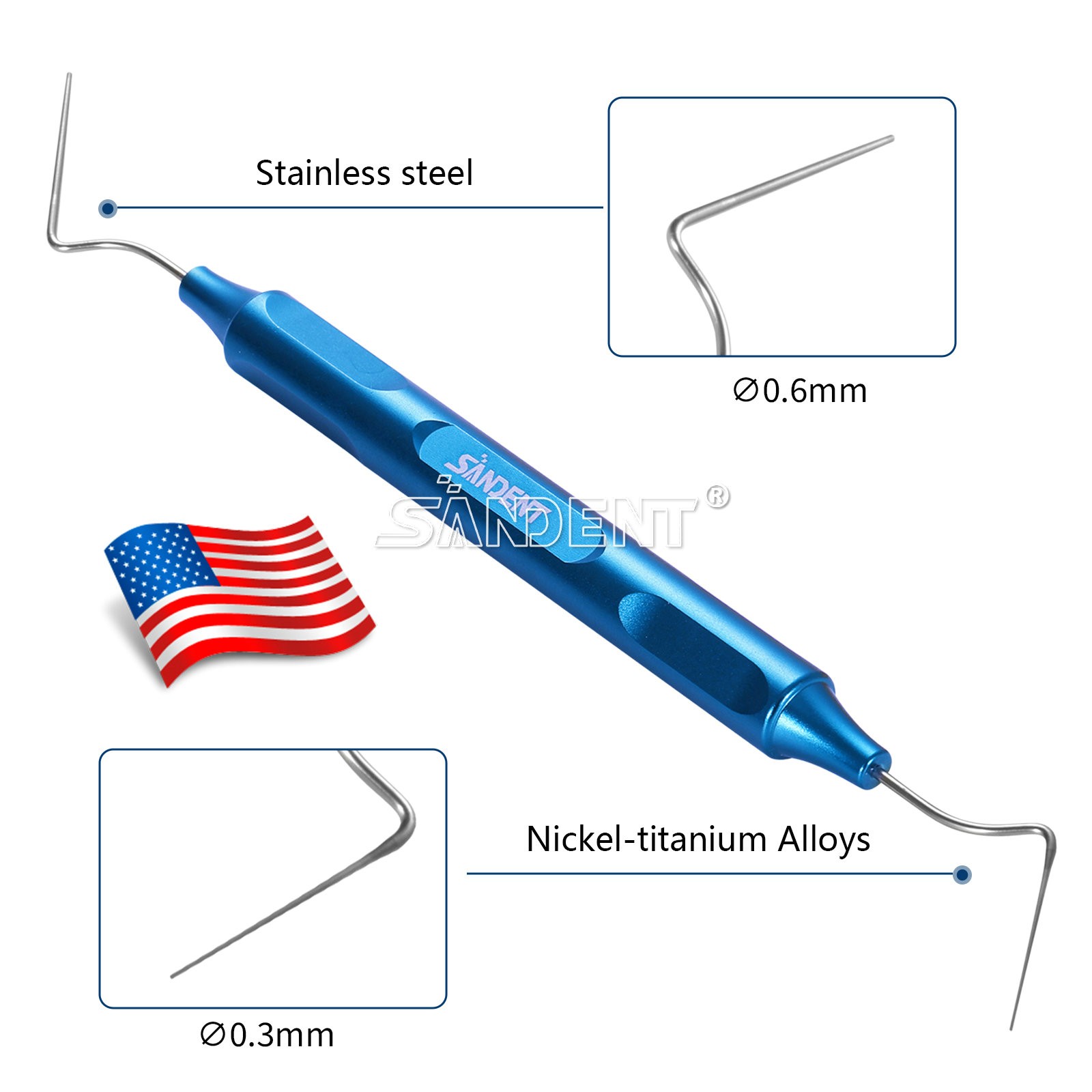 Dental Endo Hand Plugger Tip Root Canal Filling Vertical Pressurizer Presser