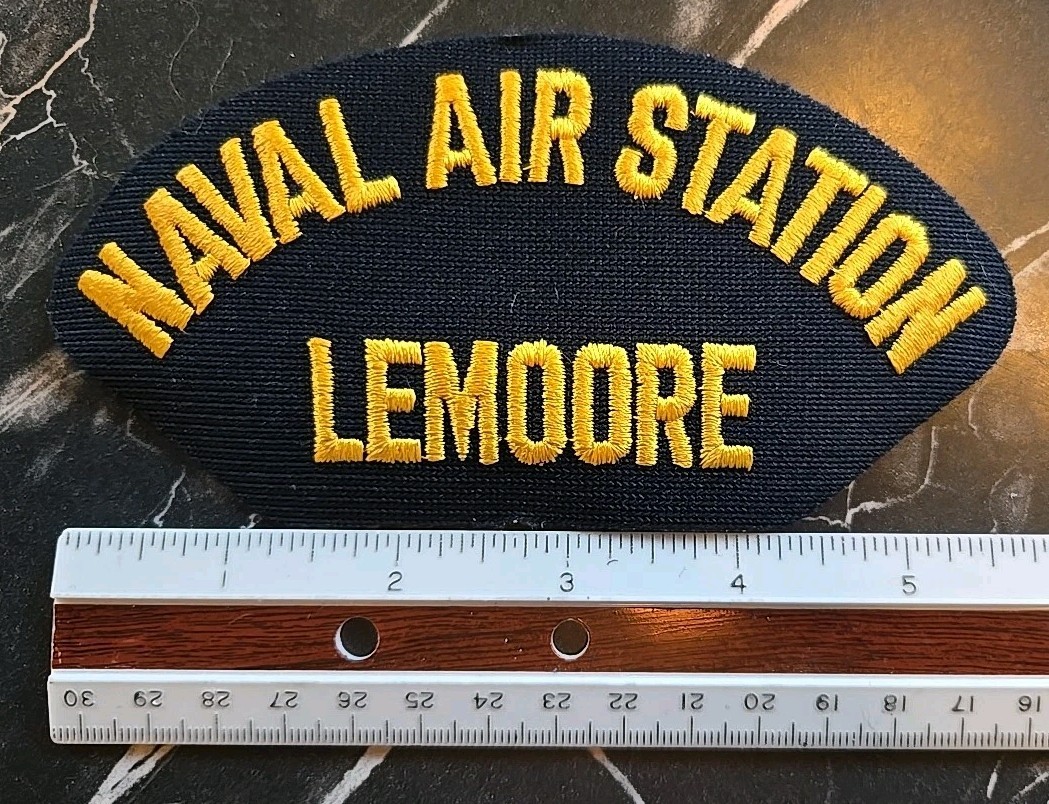 Naval Air Station Lemoore Navy 5.75” by 3” BC Hat Patch NOS