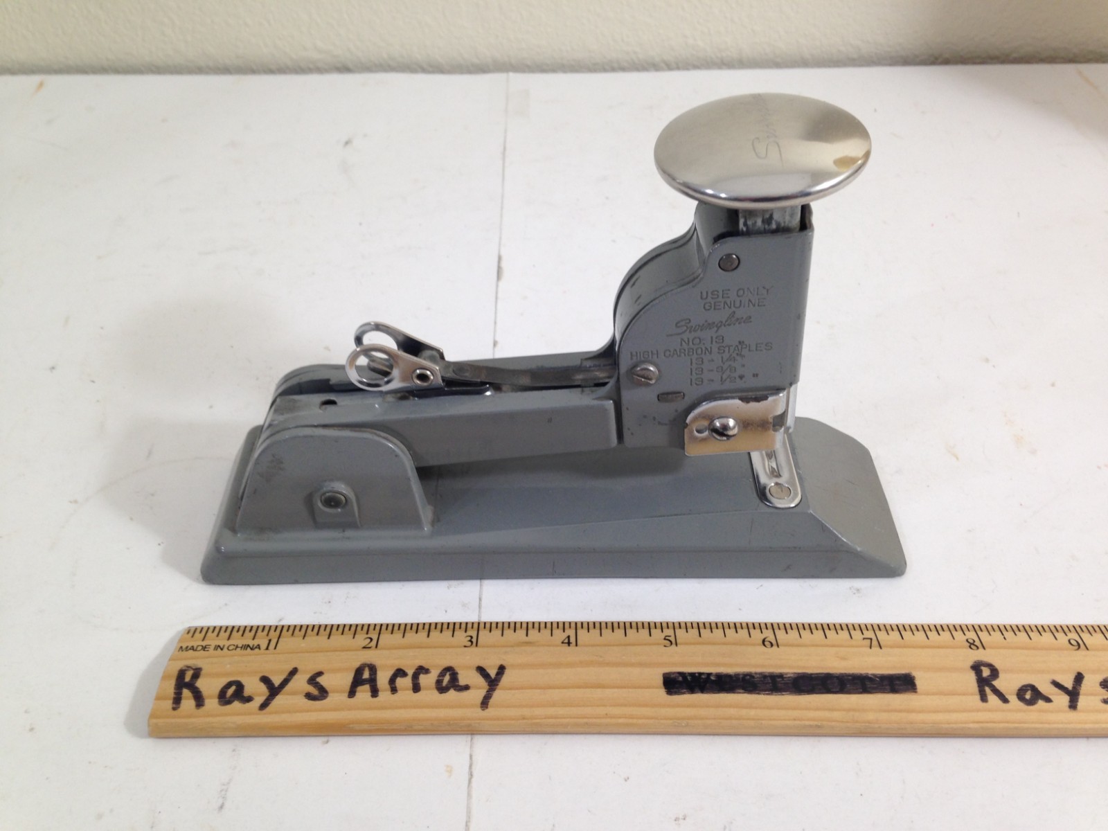 Vtg SWINGLINE Industrial Heavy Duty Gray Steel Stapler No. 13 Made in USA