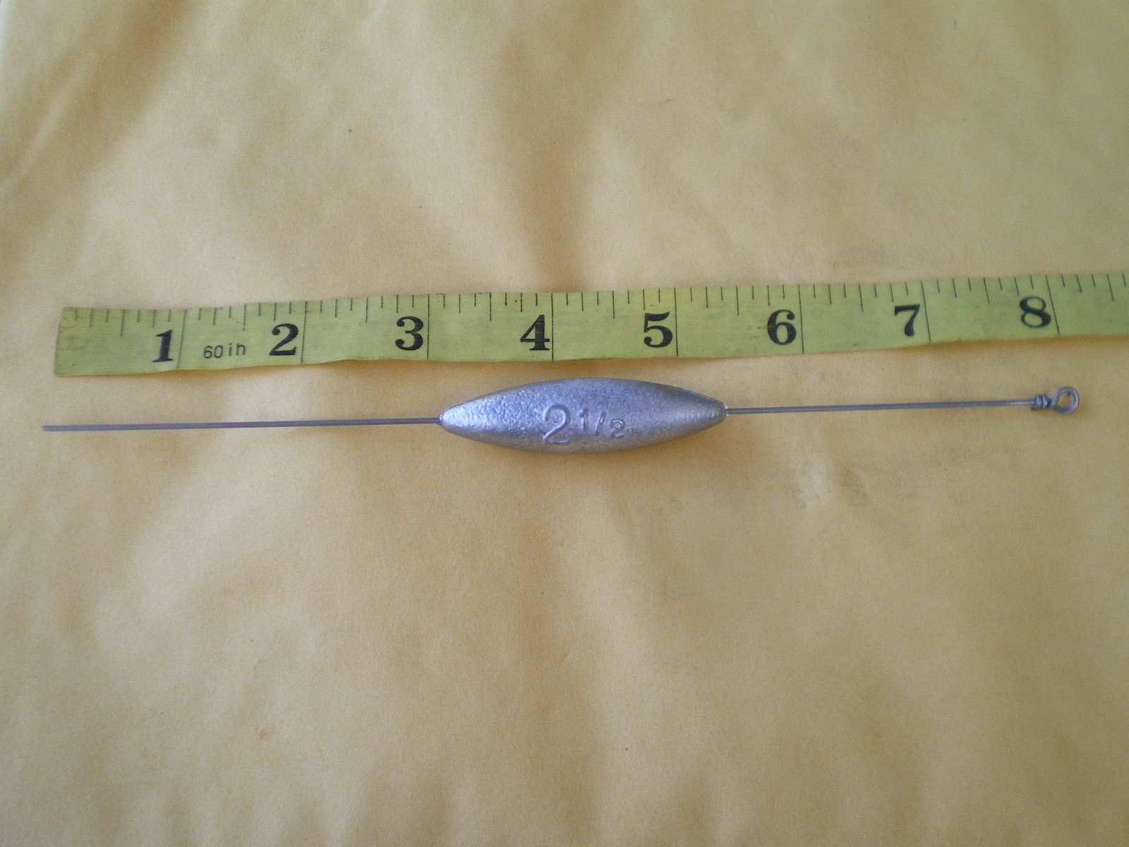 15 PCS. STRAIGHT DOWN BOTTOM BOUNCER SINKER 2-1/2 OZ. S.S. WIRE .045 X 8"