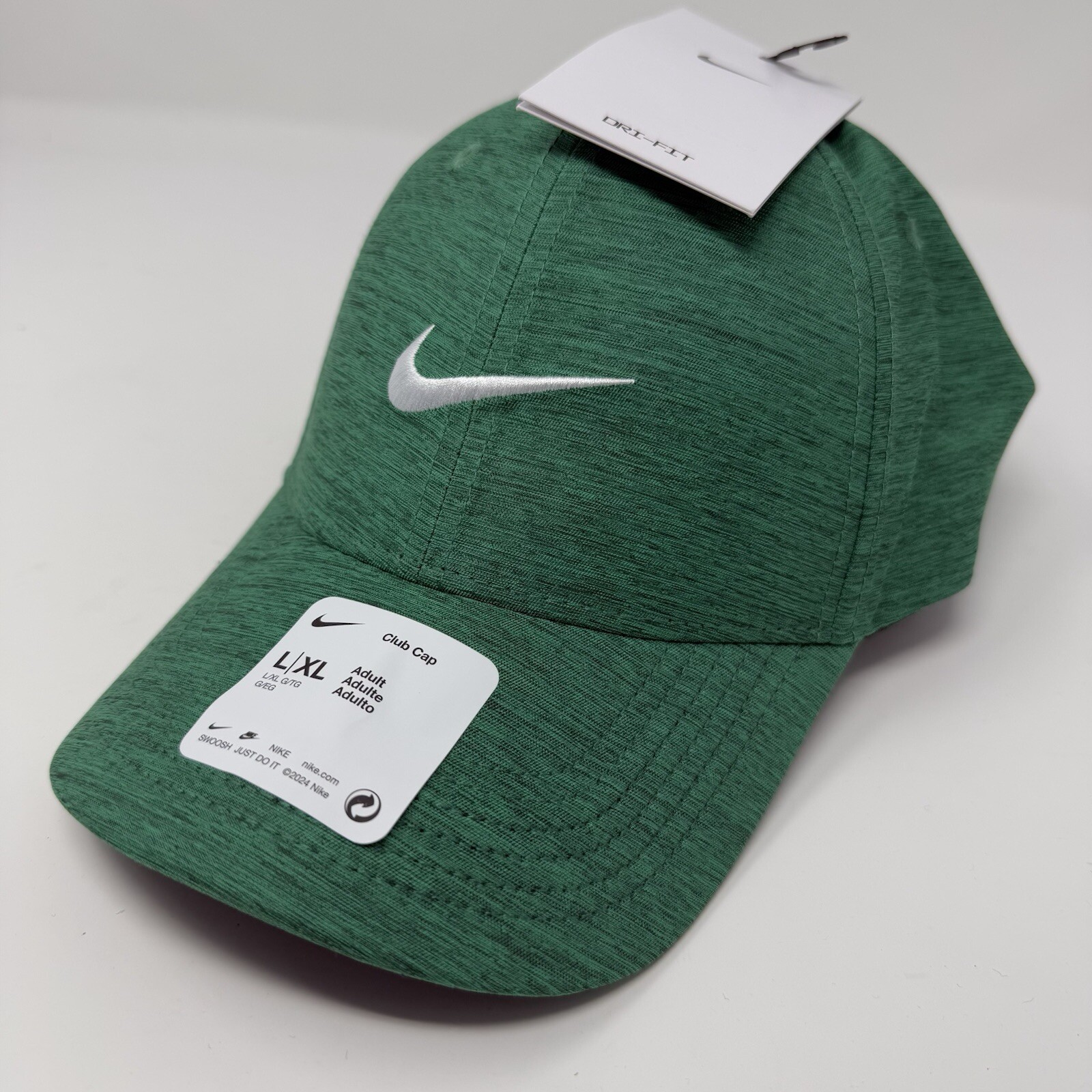 Nike Club Cap Size L/XL Green Adjustable Strapback Swoosh Structured Hat FB6451