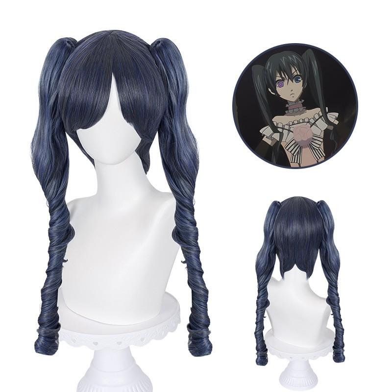 Girl Ciel Phantomhive Long Synthetic Wigs Cosplay Party Heat Resistant Hair Wig