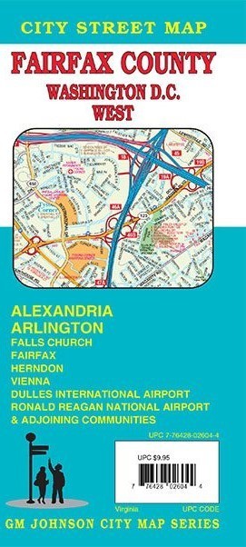 City Street Map of Fairfax County & Washington DC, West, by GMJ Maps