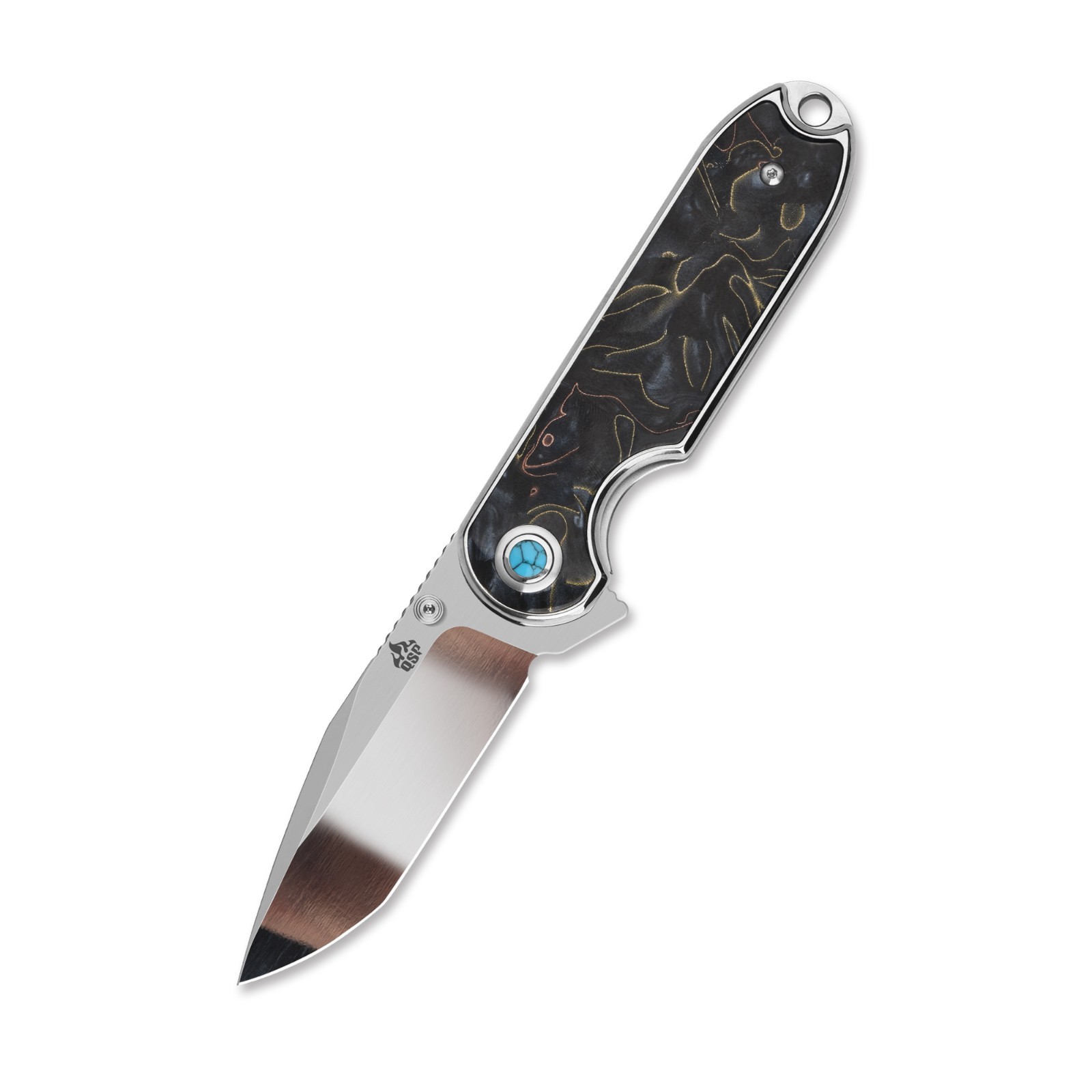 QSP Nebula Liner Lock Pocket Knife 14C28N Mirror Polish Blade Collectible EDC