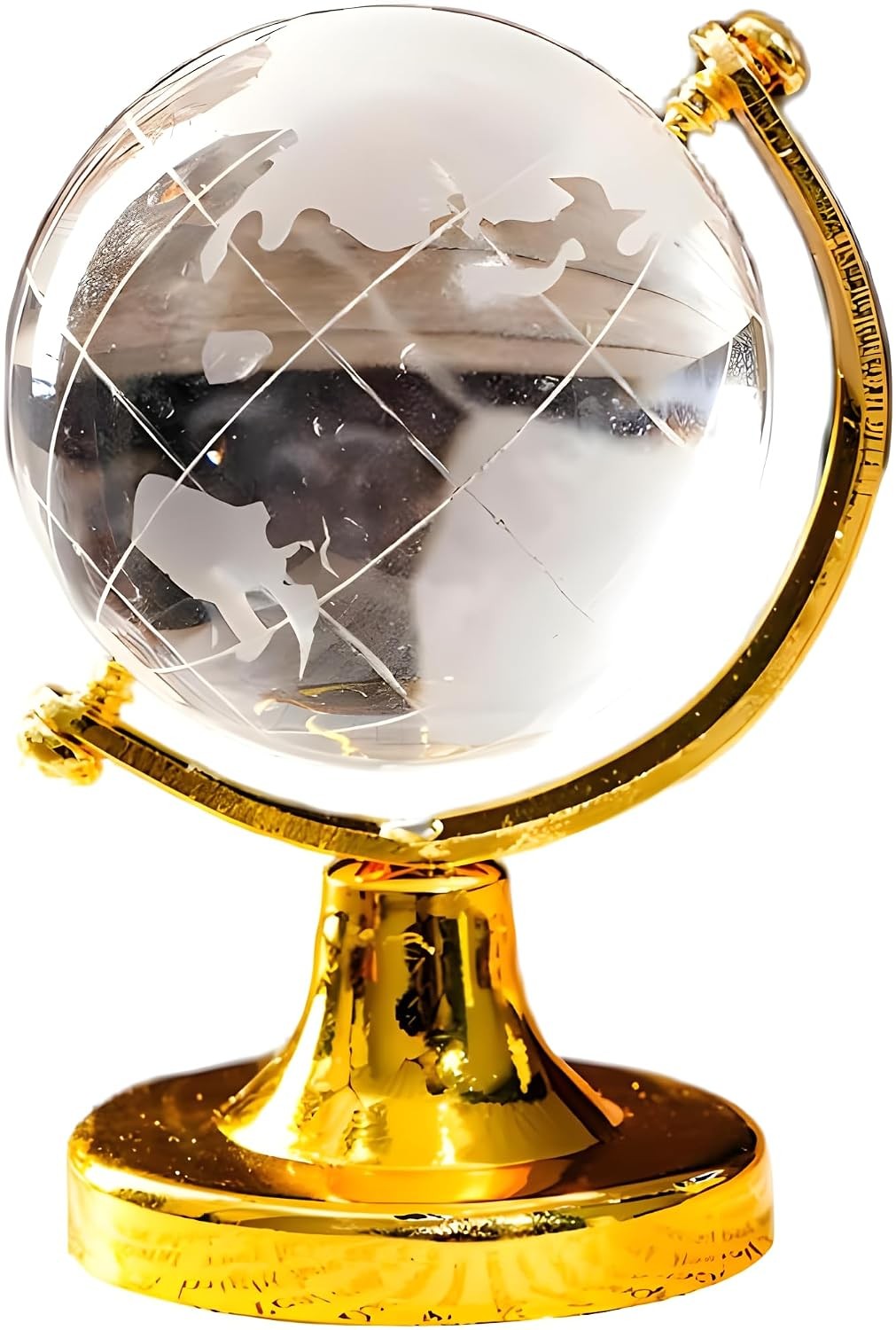 Mini Crystal Globe Glass Ball Desk Decorative Round Globe Decor