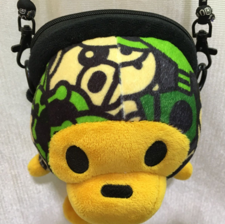 BAPE Baby Milo Camo Plush Mobile Pouch Crossbody Shoulder Bag Streetwear Style