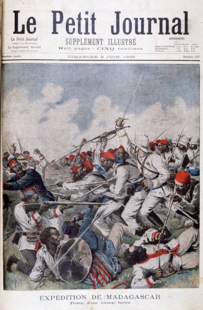 The capture of a Hova camp Madagascar 1895 France invaded Madagasc- Old Photo